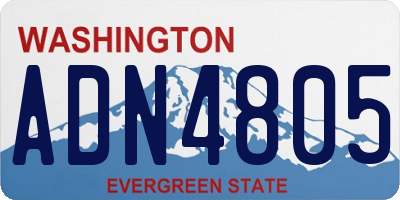 WA license plate ADN4805