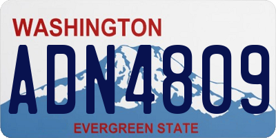 WA license plate ADN4809