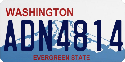 WA license plate ADN4814