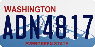 WA license plate ADN4817