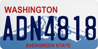 WA license plate ADN4818