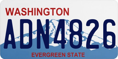 WA license plate ADN4826