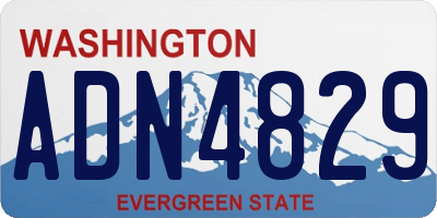 WA license plate ADN4829