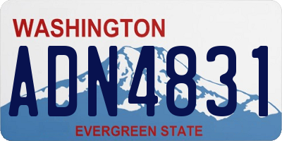 WA license plate ADN4831