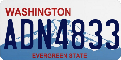 WA license plate ADN4833