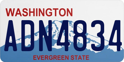 WA license plate ADN4834