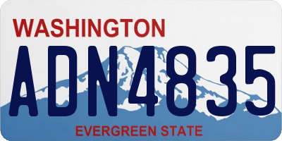 WA license plate ADN4835
