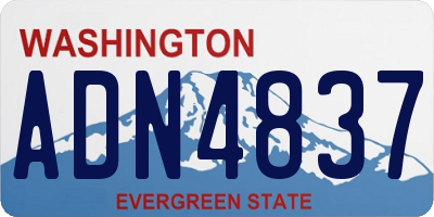 WA license plate ADN4837