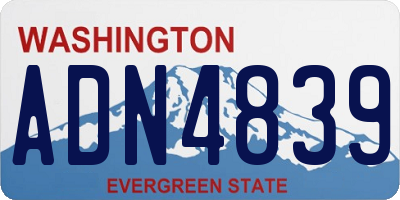 WA license plate ADN4839