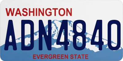 WA license plate ADN4840