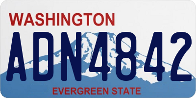 WA license plate ADN4842
