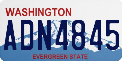 WA license plate ADN4845