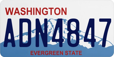 WA license plate ADN4847