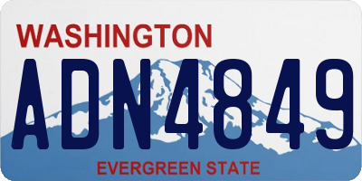 WA license plate ADN4849