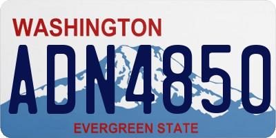 WA license plate ADN4850
