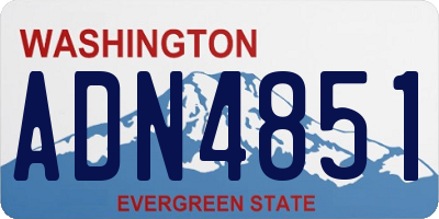 WA license plate ADN4851