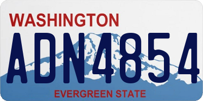 WA license plate ADN4854