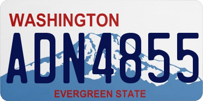 WA license plate ADN4855