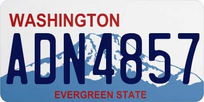 WA license plate ADN4857
