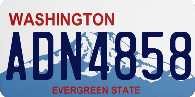 WA license plate ADN4858