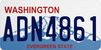 WA license plate ADN4861