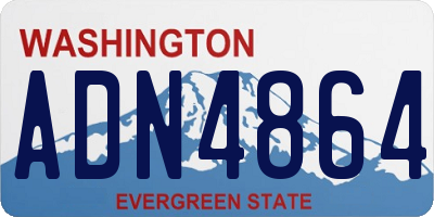 WA license plate ADN4864