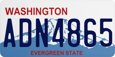 WA license plate ADN4865