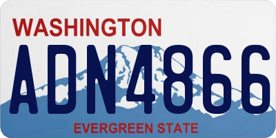 WA license plate ADN4866