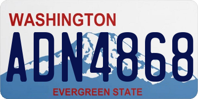 WA license plate ADN4868