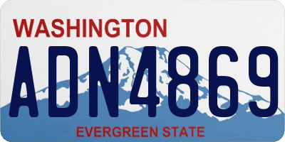 WA license plate ADN4869