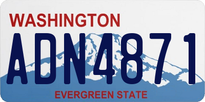 WA license plate ADN4871