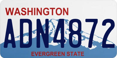 WA license plate ADN4872