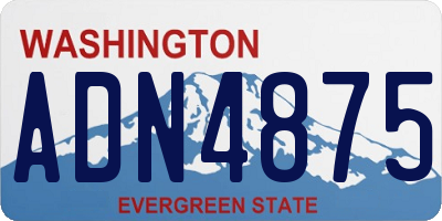 WA license plate ADN4875