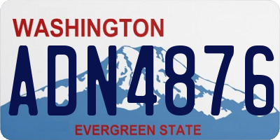WA license plate ADN4876