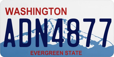 WA license plate ADN4877