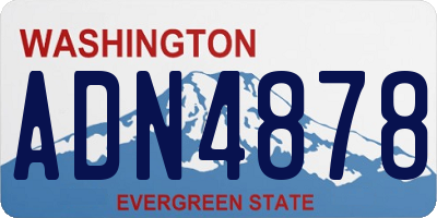 WA license plate ADN4878