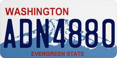 WA license plate ADN4880