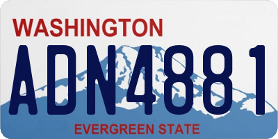 WA license plate ADN4881