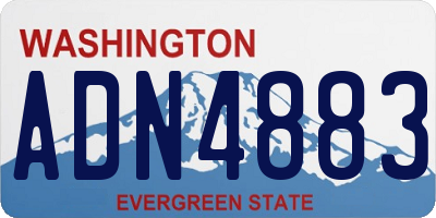 WA license plate ADN4883