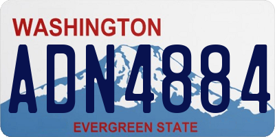 WA license plate ADN4884