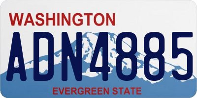 WA license plate ADN4885