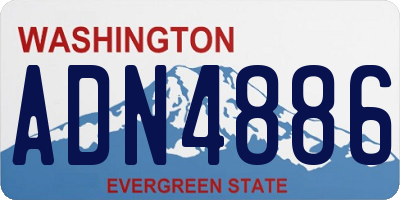 WA license plate ADN4886