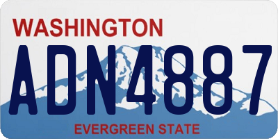 WA license plate ADN4887