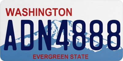 WA license plate ADN4888