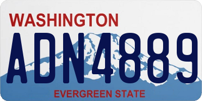 WA license plate ADN4889