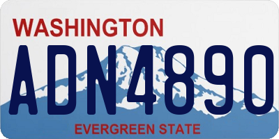 WA license plate ADN4890