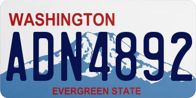 WA license plate ADN4892
