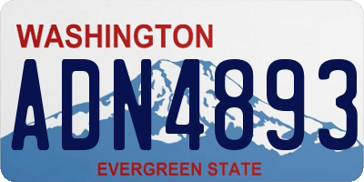 WA license plate ADN4893