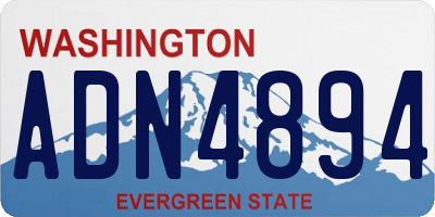 WA license plate ADN4894