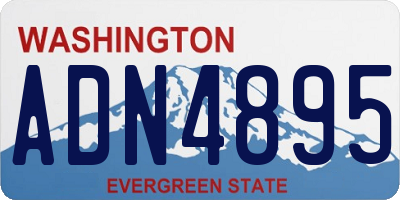 WA license plate ADN4895
